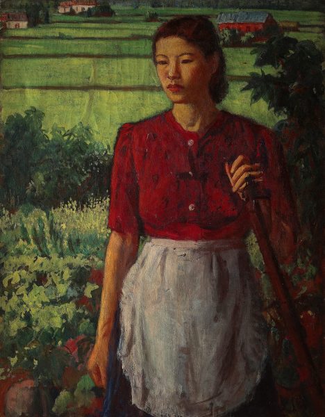 配圖1-作者：李梅樹。農家少女。典藏者：李梅樹紀念館。發佈於《開放博物館》
